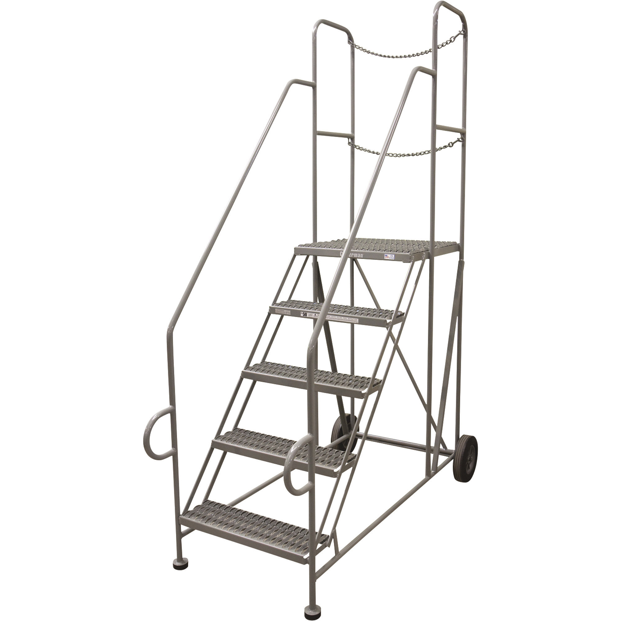 Cotterman Straddle Trailer Ladder w/CAL OSHA Rail Kit, 5 Step, Model# 5TAP2424RA3E24B11COC1P6